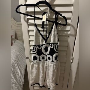 Flook the Label Black & White Crochet Romper